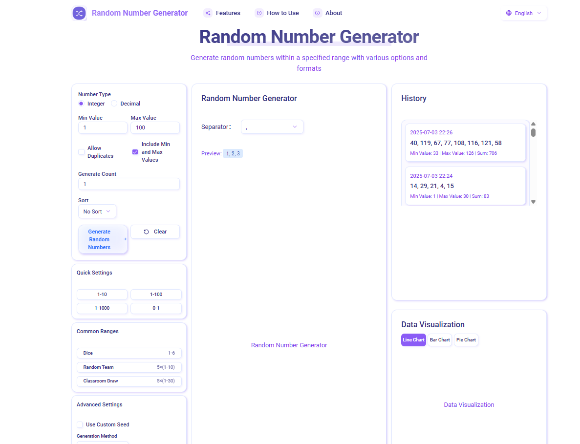 Benefits of Our Random Number Generator Benefits of Our Random Number Generator